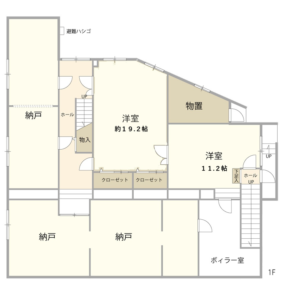 銭函2丁目　一戸建ての間取り|1F間取り図。※手書き図面のため、現況を優先します。