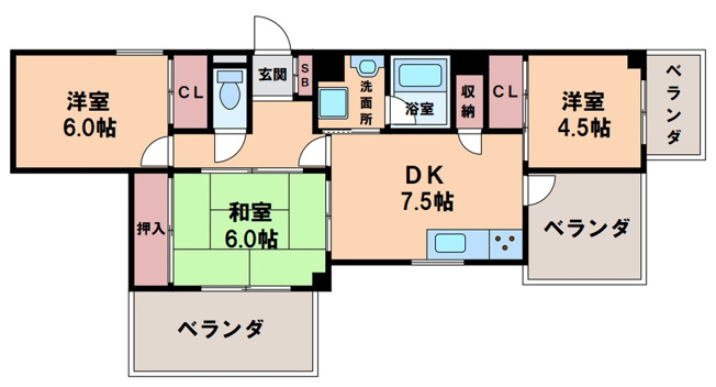 【間取り】 | 太平パシフィック桑津