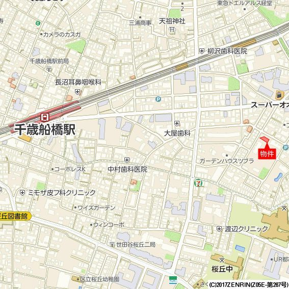 キアラ経堂の地図