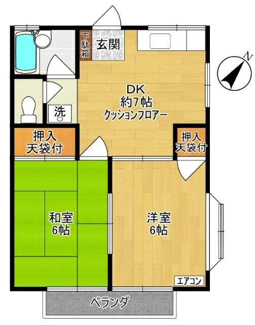 川崎市多摩区菅馬場１丁目のアパートの間取り