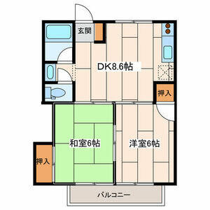 町田市大蔵町のアパートの間取り