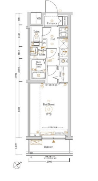 川崎市多摩区登戸新町の賃貸マンションの間取り
