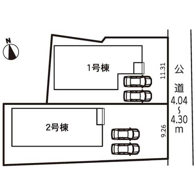 仲介手数料無料）稲沢市平和町法立北瀬古第３・１号棟の区画図| 