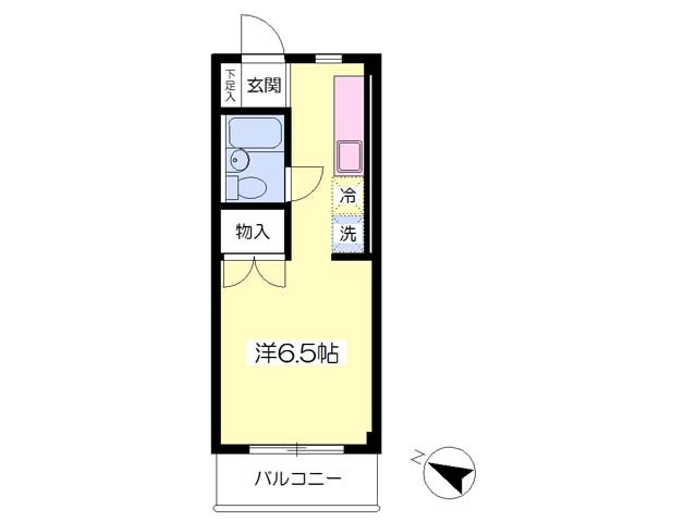 洋室6.5帖。