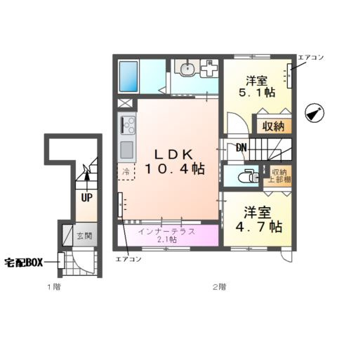 (仮称)柏市柏アパートの間取り