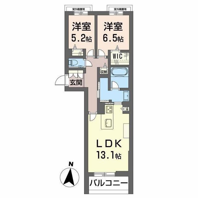 各務原市那加昭南町の賃貸マンションの間取り