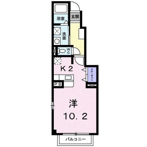 熊本市中央区坪井６丁目のアパートの間取り