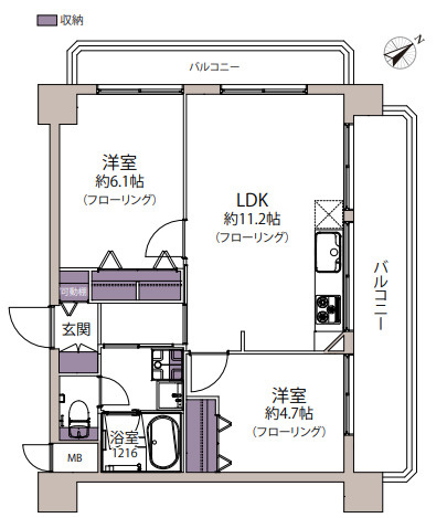 【間取り】 | シティマンション薬院Ⅱ☆仲介手数料無料☆