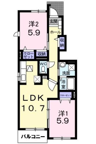 クラッセ壱番館の間取り