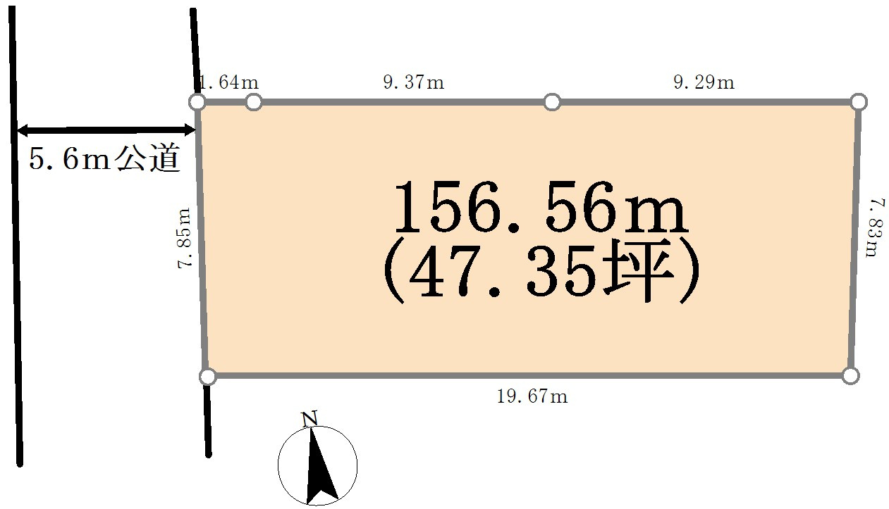 本町1丁目土地47坪の土地図