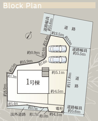 【区画図】 | 藤枝市岡部町内谷第3　新築戸建　全1棟 | 2台並列駐車可能！ゆったりスペースで、駐車も楽ちん♪