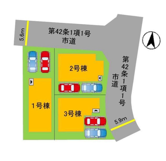 【区画図】 | 福岡市南区寺塚1丁目2期　1号棟（全3棟）【仲介手数料無料・0円】 | 区画図です。1号棟