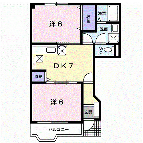 合志市須屋のアパートの間取り