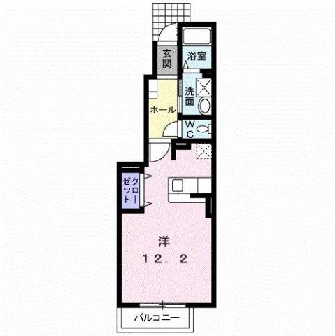 熊本市東区小山３丁目のアパートの間取り