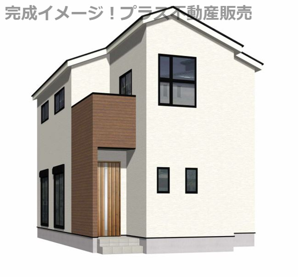 【外観】 | 福岡市南区寺塚1丁目2期　2号棟（全3棟）【仲介手数料無料・0円】 | 完成イメージの外観パースです。