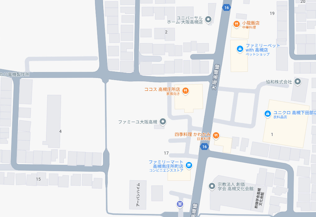ファミーユ大阪高槻の地図