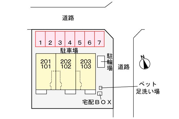 ウィステリア　メロディーの駐車場