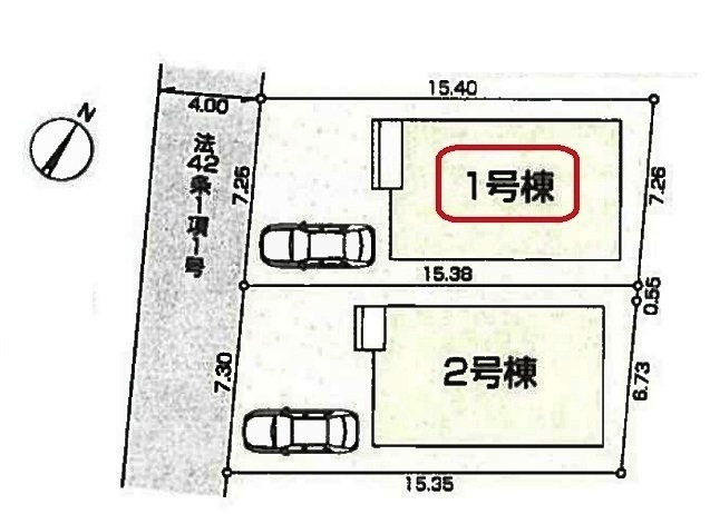 狭山市水野・全2棟　新築一戸建　1号棟　～LDK18.7帖～の区画図|【全2棟・1号棟】整形地・土地面積111.37平米（約33.68坪）