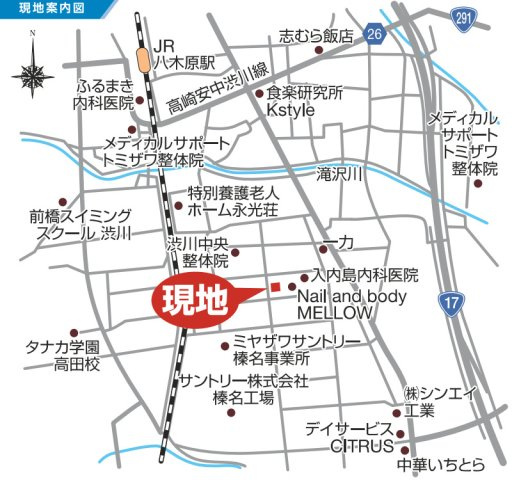 【新築平屋】渋川市半田第８　限定１棟　クリエートの家　新築建売の地図
