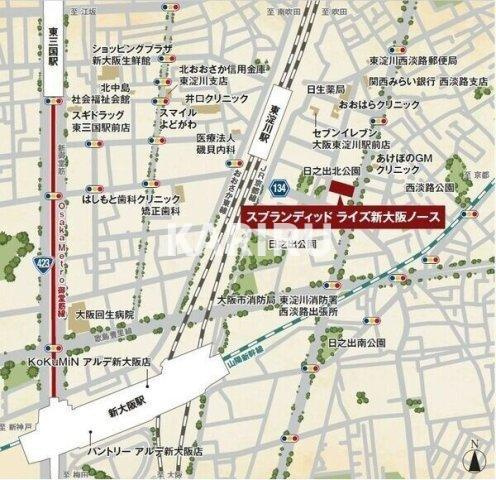 スプランディッドライズ新大阪ノースの地図