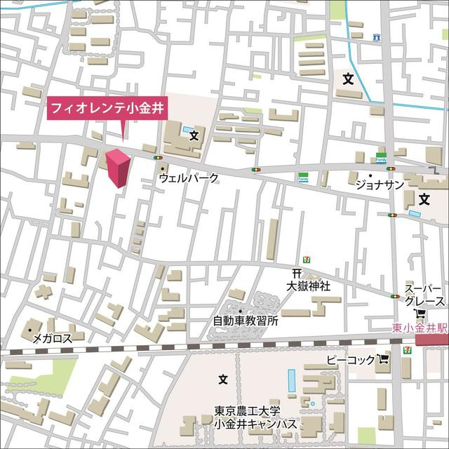 フィオレンテ小金井の地図