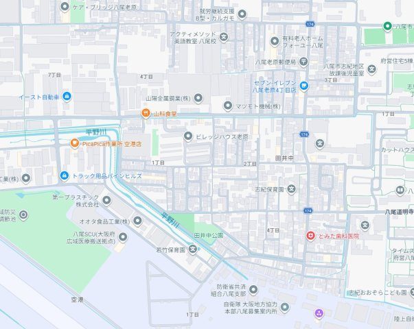 八尾市田井中　第1期　新築一戸建ての地図
