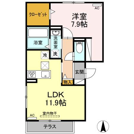 オッツ三蔵子　Aの間取り