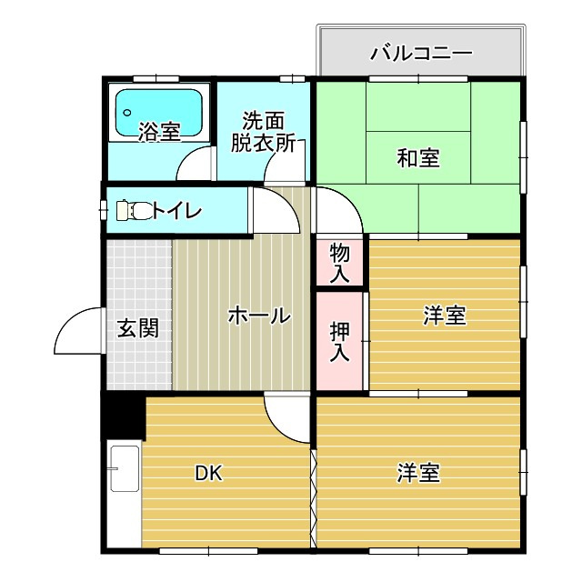 グランデージ徳吉Bの間取り|※図面と現況が異なる場合は現況優先になります。
