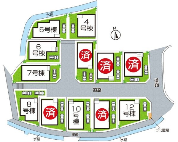 交野市神宮寺　第7期　新築一戸建ての区画図|全12区画