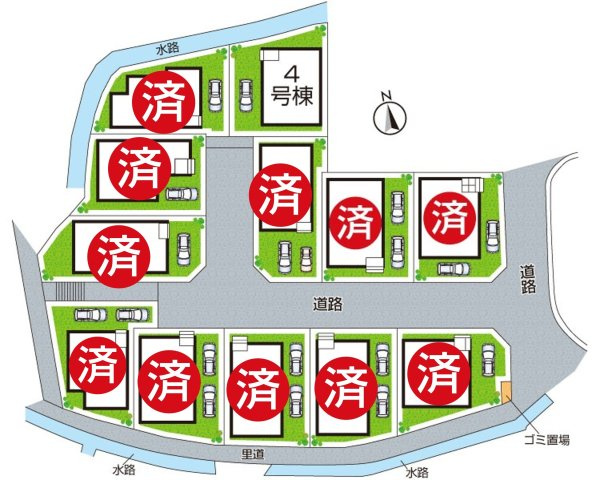 12日(土)13日(日)現地ご見学可能！　交野市神宮寺　ラスト2邸の区画図|全12区画
