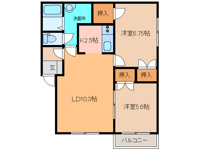 サンパティークⅡの間取り