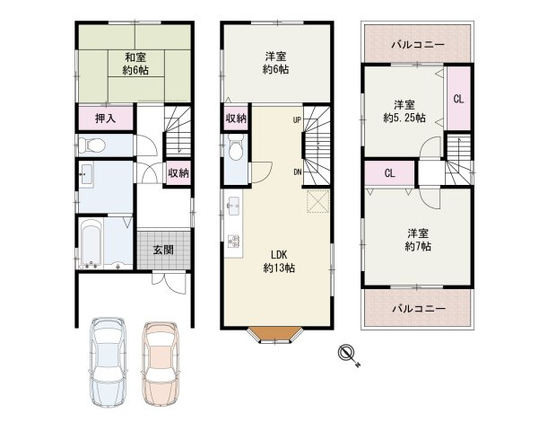 高石市綾園2丁目　中古戸建の間取り