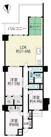 ＪＲ＆京阪２沿線利用可能◆２０２５年５月リフォーム完了◆リビング広々２１帖以上◆グローバル宇治木幡の間取り