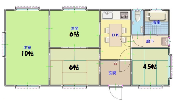 大網白里市南今泉　平屋中古戸建の間取り|図面と現況に相違がある場合、現況を優先致します。