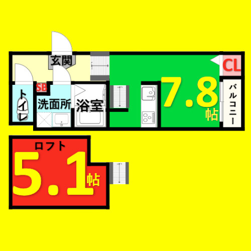 カーサ フェリーチェW　名古屋市賃貸　仲介手数料無料の間取り