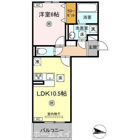 上益城郡益城町大字広崎のアパートの間取り