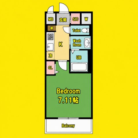 S-RESIDENCE名古屋菊井aline(アライン)　名古屋市賃貸　仲介手数料無料の間取り