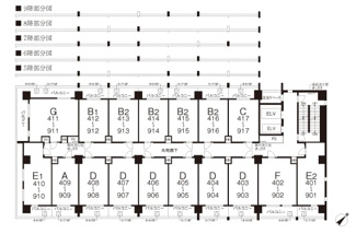 【区画図】 | ザ・パークハビオ 行徳駅前 | 4Ｆ～9Ｆ