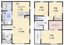 【間取り】 | 長津田貸家 B棟