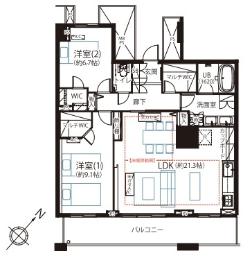 THE TOKYO TOWERS SEA TOWERの間取り