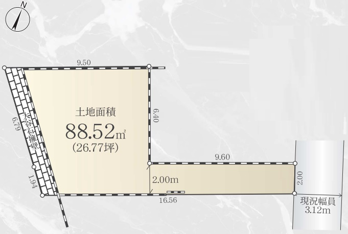 上大崎3丁目売地の土地図