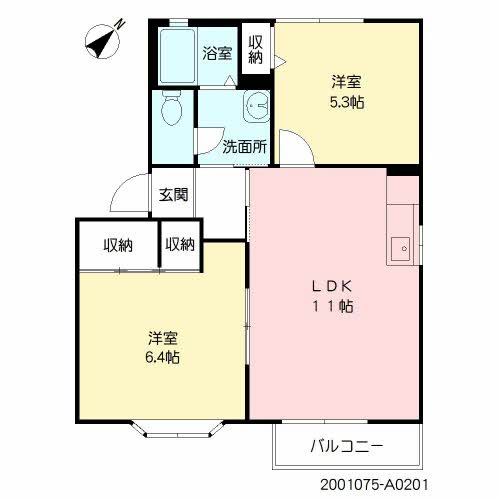 熊本市東区戸島西１丁目のアパートの間取り