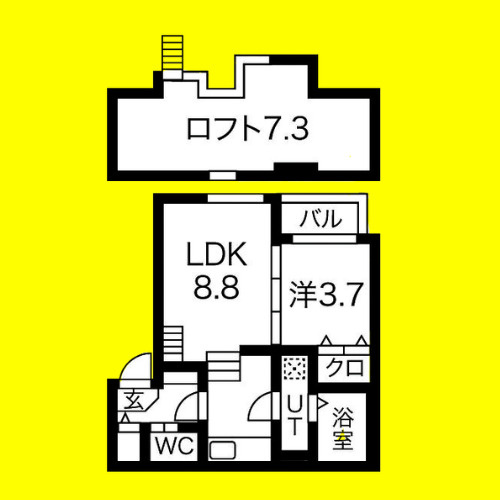 ディアマンテ　名古屋市賃貸　仲介手数料無料の間取り