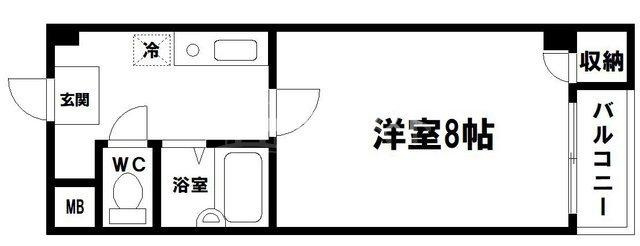 ラピス天満橋の間取り|角部屋は小窓有り