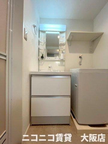 京都市伏見区醍醐新開のアパートの洗面所|CG画像です。家具家電付きではありません
