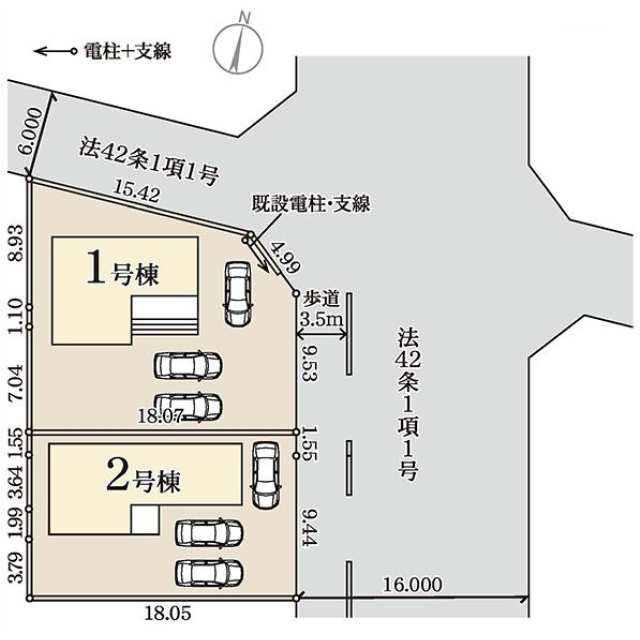 リーブルガーデン真岡市長田第９　新築一戸建ての区画図