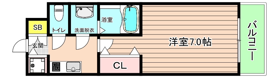 大阪市都島区都島北通１丁目の賃貸マンションの間取り