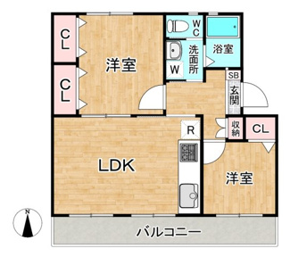 【展望】 | 高洲三丁目住宅6号棟 | 北側サッシからの眺望（サッシは全室複層ガラスになっております）