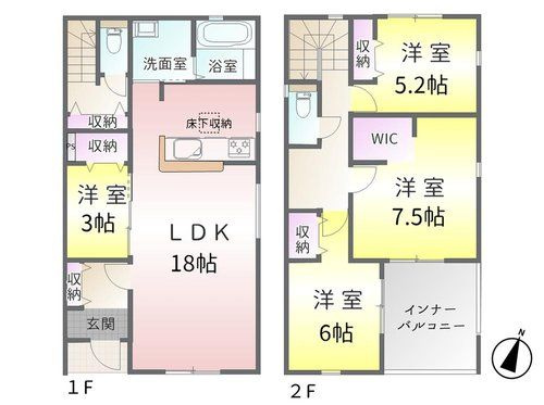 小牧市池之内鳶ヶ巣(全2棟)の間取り