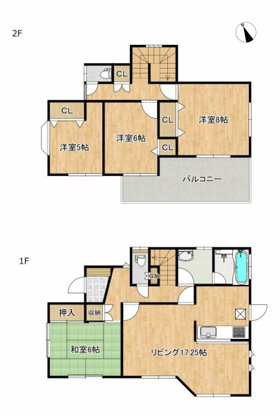 宇都宮市平出町　４ＬＤＫ　中古住宅の間取り